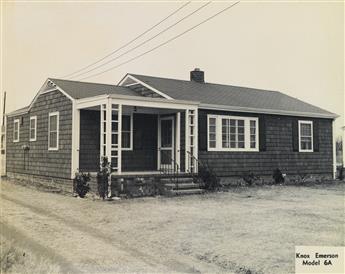 (POST-WAR SUBURBIA) Period binder entitled Knox Homes, Key to Better Living, with 32 photographs, 22 depicting a range of model homes a